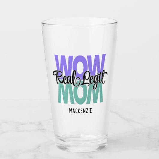 Real Legit Wow mam print Glas (Voorkant)