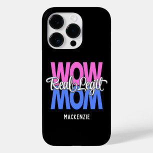 Real Legit Wow mam print (roze, blauw en wit) Case-Mate iPhone 14 Pro Hoesje