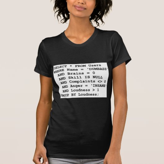Real Life SQL T-shirt (Voorkant)