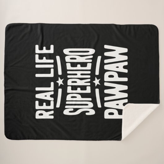 Real Life Superheld Pawpaw | vader opa Sherpa Deken (Voorkant (horizontaal))