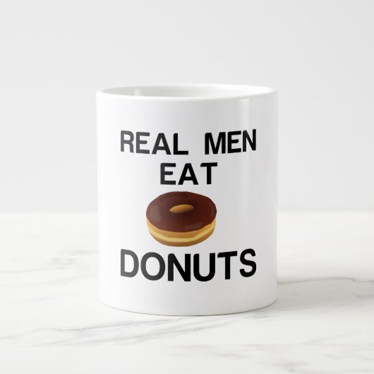 REAL MAN EAT DONUT EXTRA GROTE BEKER (Voorkant)