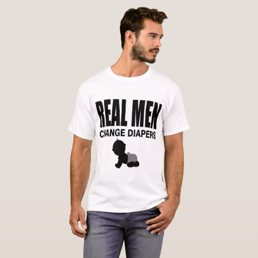 REAL MAN VERANDERT DIAPIEREN T-SHIRT (Voorkant volledig)