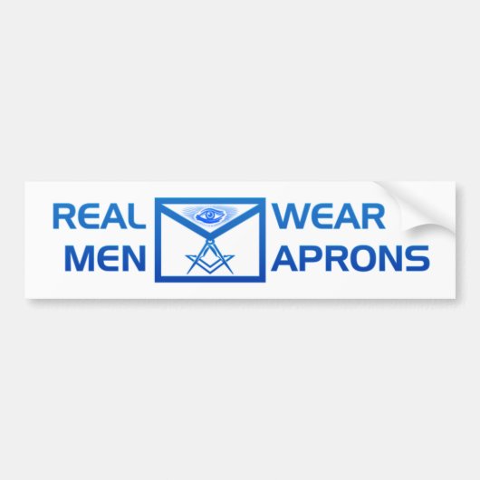 Real Mannen Draag Aprons Bumpersticker (Voorkant)