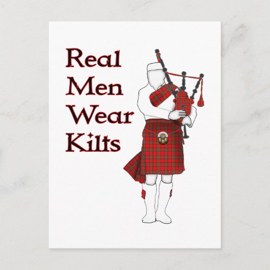 Real Mannen Draag Kilts Funny Scottish Briefkaart (Voorkant)