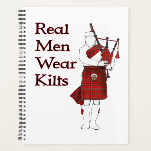 Real Mannen Draag Kilts Funny Scottish Planner (Voorkant)
