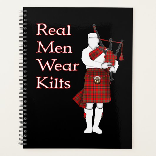 Real Mannen Draag Kilts Funny Scottish Planner (Voorkant)