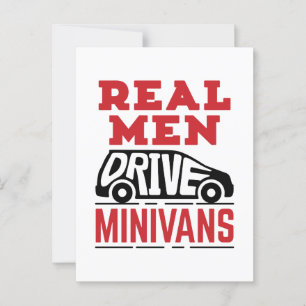 Real Mannen Drive Minivans Briefkaart