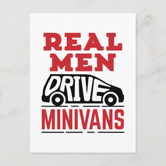 Real Mannen Drive Minivans Briefkaart (Voorkant)