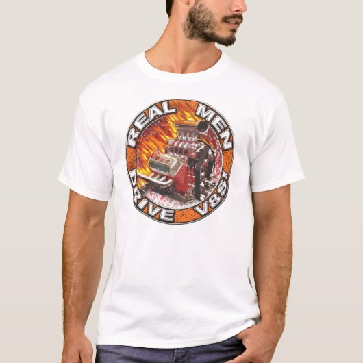 Real Mannen Drive V8s Shirt (Voorkant)