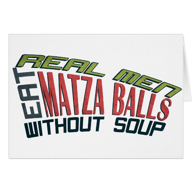 Real Mannen Eat Matza Balls - Joodse Humor (Voorkant Horizontaal)