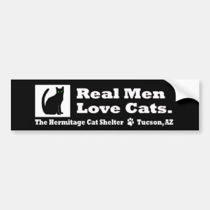 Real Mannen Love Cats — Bumpersticker