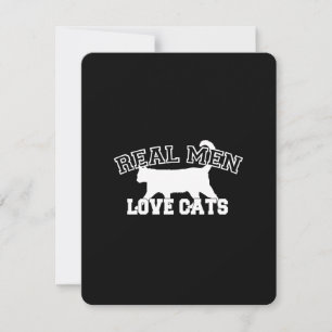 Real Mannen Love Cats Graphic Design on Black Deco