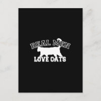 Real Mannen Love Cats Graphic Design on Black Deco