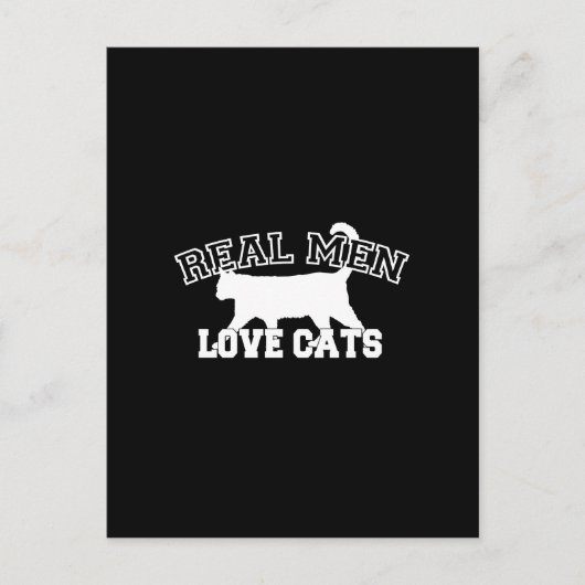 Real Mannen Love Cats Graphic Design on Black Deco Briefkaart (Voorkant)