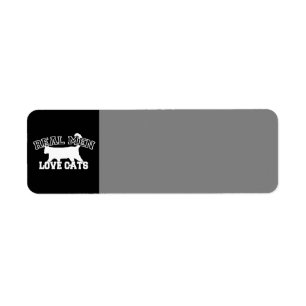 Real Mannen Love Cats Graphic Design on Black Deco Etiket