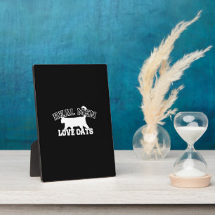 Real Mannen Love Cats Graphic Design on Black Deco Fotoplaat