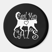 Real Mannen Love Cats Graphic Design on Black Deco Magneet (Voorkant)