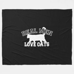 Real Mannen Love Cats Statement Fleece Deken