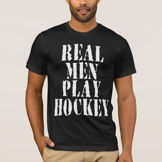 Real Mannen Play Hockey T-shirt (Voorkant)