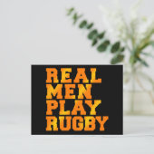 Real Mannen Play Rugby Briefkaart (Staand voorkant)
