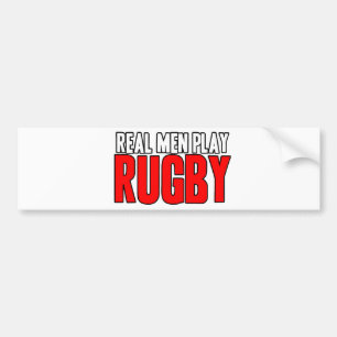 Real Mannen Play Rugby Bumpersticker