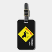 Real Mannen Ride Horses & Party/Rodeo Bagagelabel (Voorkant verticaal)