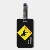 Real Mannen Ride Horses & Party/Rodeo Bagagelabel (Achterkant verticaal)