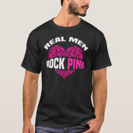 Real Mannen Rock Pink Breast Cancer Awareness Okto T-shirt