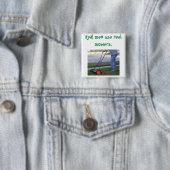 "Real mannen use reel mowers" pin Vierkante Button 5,1 Cm (In situ)