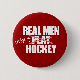 Real Mannen Watch Hockey Ronde Button 5,7 Cm