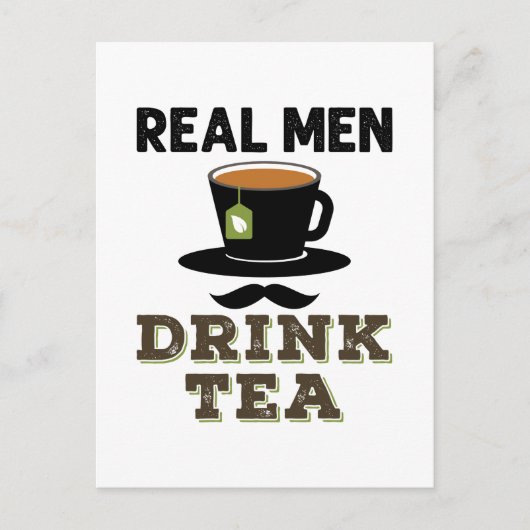 Real Men Drink Tea Cool Tea Drinker Lover Briefkaart (Voorkant)