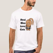 Real Men Love Cats Drôle Chat T-shirt Couples Chem (Devant)