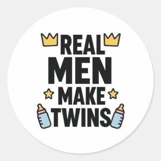 Real Men Make Twins Ronde Sticker