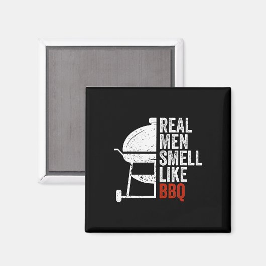 Real Men Smell Like Byrbecue Funny Bbq Grilling Gi Magneet (Voorkant / Achterkant)