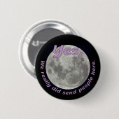 Real Moon Landing-knop Ronde Button 5,7 Cm (Voorkant /achterkant)