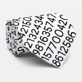 Real Pi Cijfers Wiskunde Nummers Modern Black en W Stropdas (Opgerold)