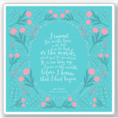 Real & Pink Floral Jane Austen Pride en Prejudice Sticker (Voorkant)