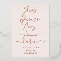 Real Roos Gold Foil Quinceañera Invitation Folie i