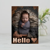 Real Roos Gold Fotocollage Baby Aankondiging (Staand Voorkant)