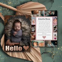 Real Roos Gold Fotocollage Baby Aankondiging