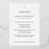 Real Silver Black White Photo Botanical Branches Folie Uitnodiging (Achterkant)