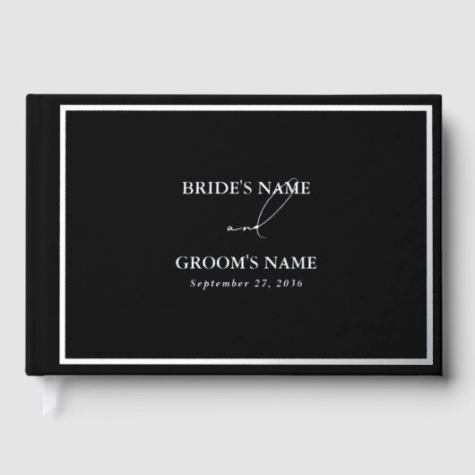 Real Silver Foil Moderne Black & Silver Mariage (Recto)