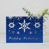 REAL Silver Foil Prettige feestdagen met Snowflake (Staand Voorkant)