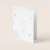 Real Silver Foil Wedding Order of Service Programm Folie Kaarten (Voorkant)