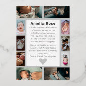 Real Silver Photo Collage Hello Baby Faire-part (Verso)