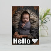 Real Silver Photo Collage Hello Baby Faire-part (Debout devant)