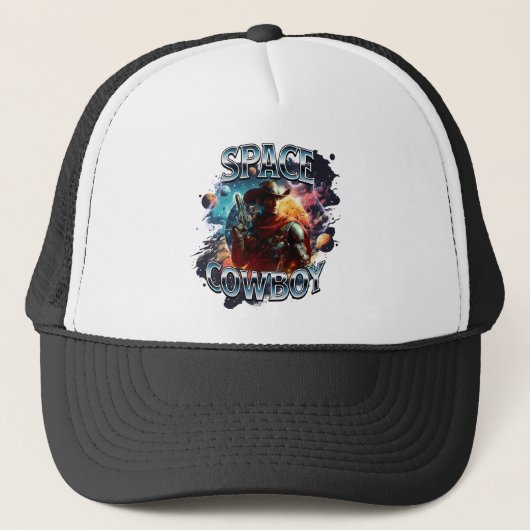 Real Space Cowboy in de ruimte Trucker Pet (Voorkant)