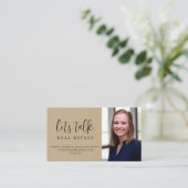Real-state kraftpapier visitekaartje (Staand voorkant)