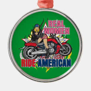 Real Women Ride American Motorcycle Ornament