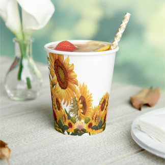 Real Yellow Sunflowers  Mug Papieren Bekers